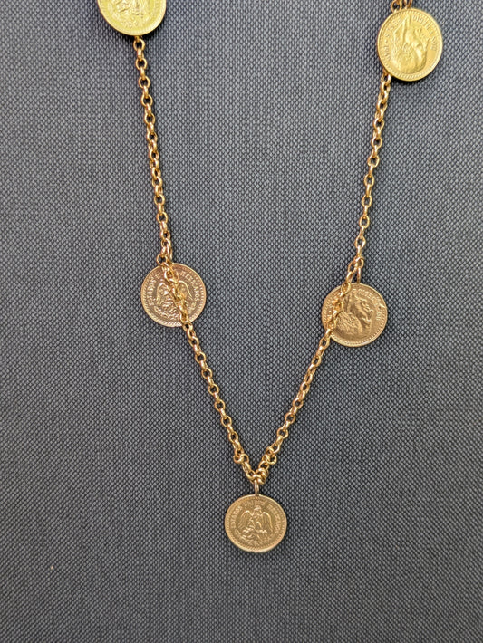 14k Long Coin Necklace