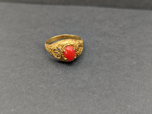 18k Italian Coral Ring