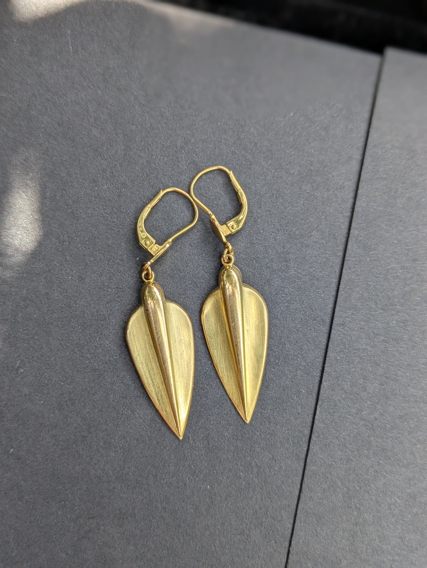 14k Midcentury "Shield" Earrings