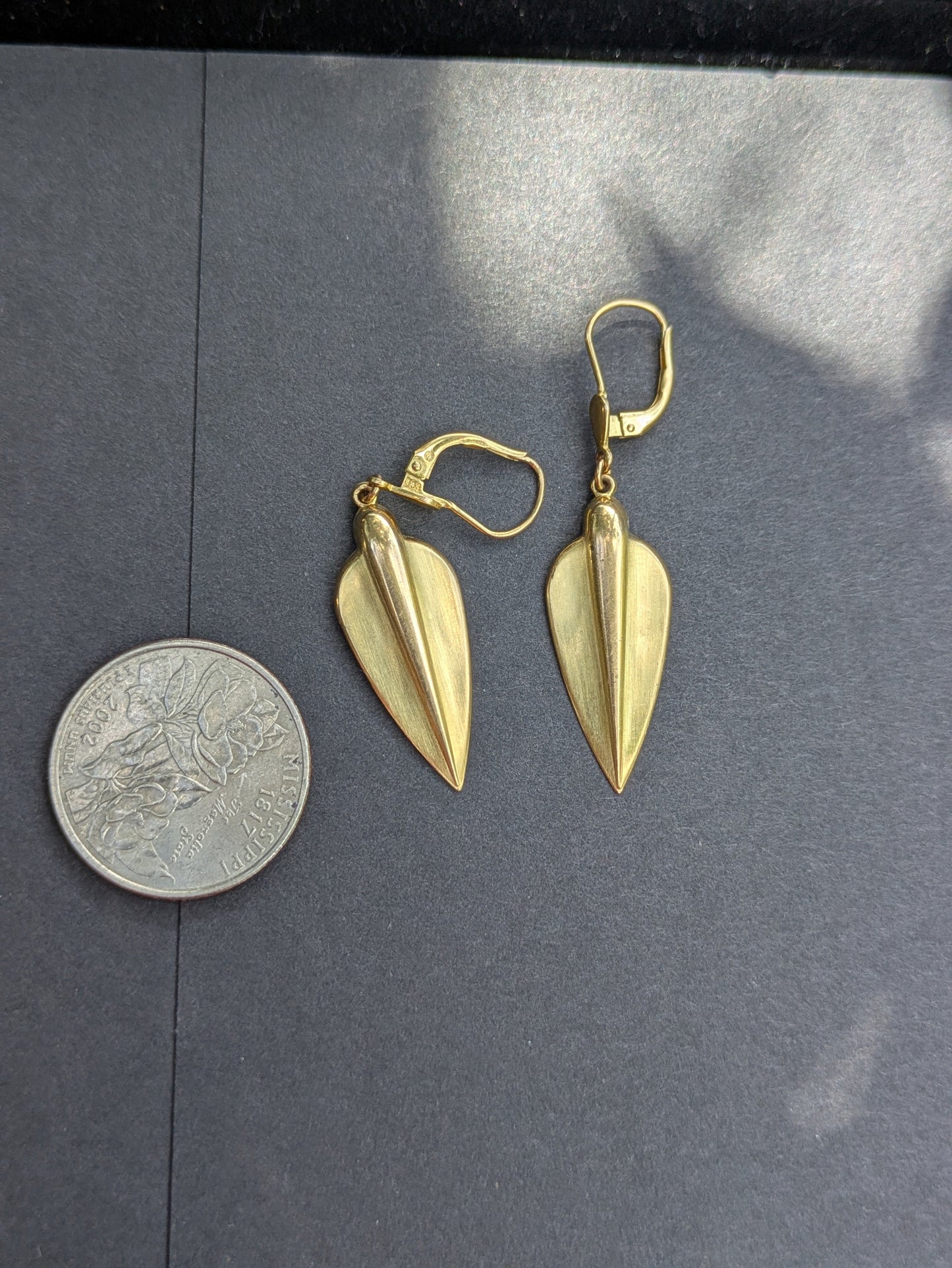 14k Midcentury "Shield" Earrings