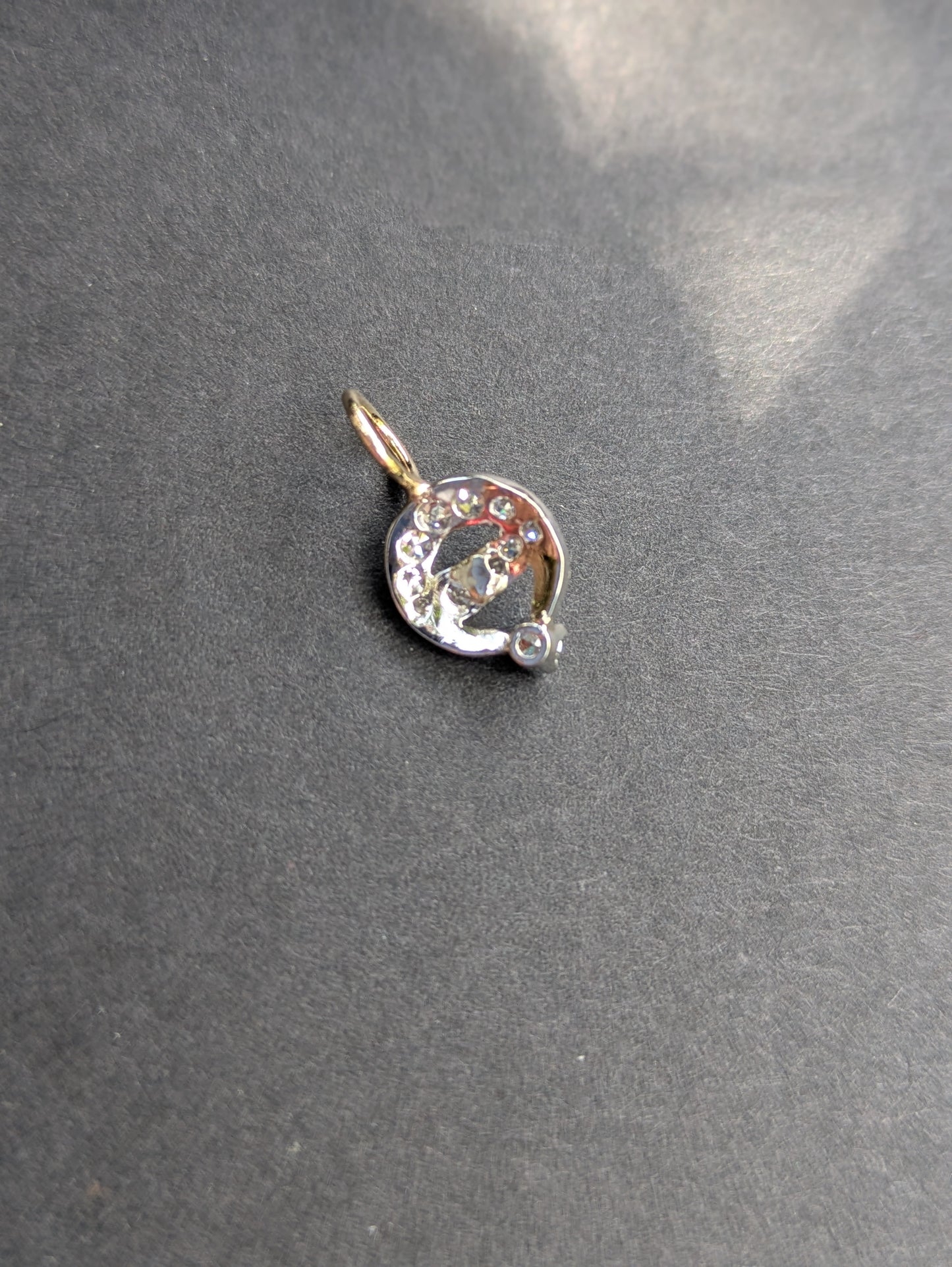 Art Deco 14k White Gold and Diamond Charm