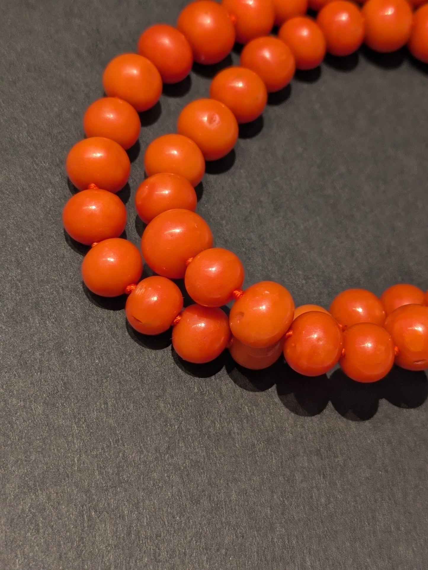 Antique Dutch Coral Beads with 14k Hidden Clasp