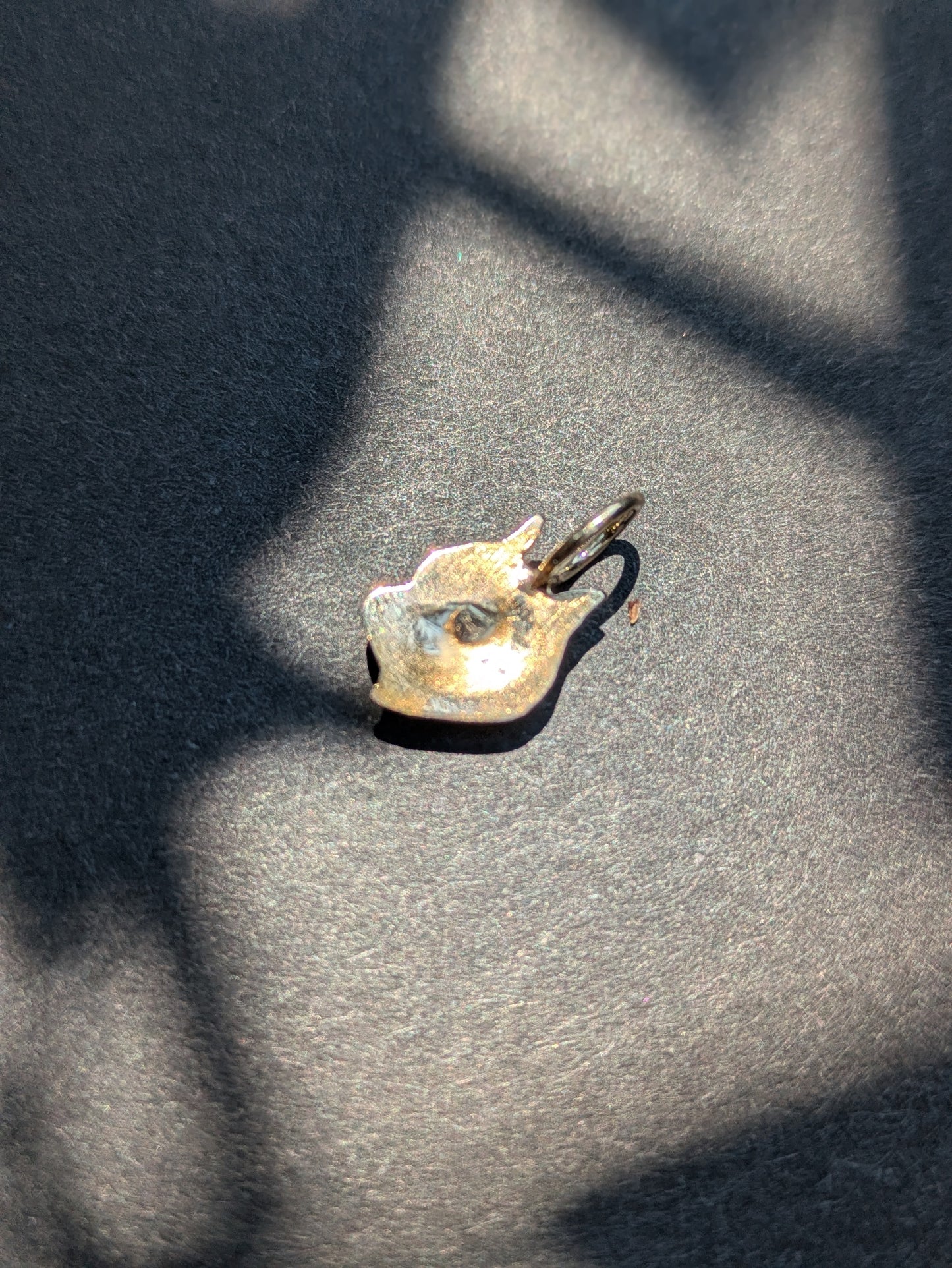 14k Miniature Enamel Boxer Charm with Single Cut Diamond Eyes and Onyx Nose