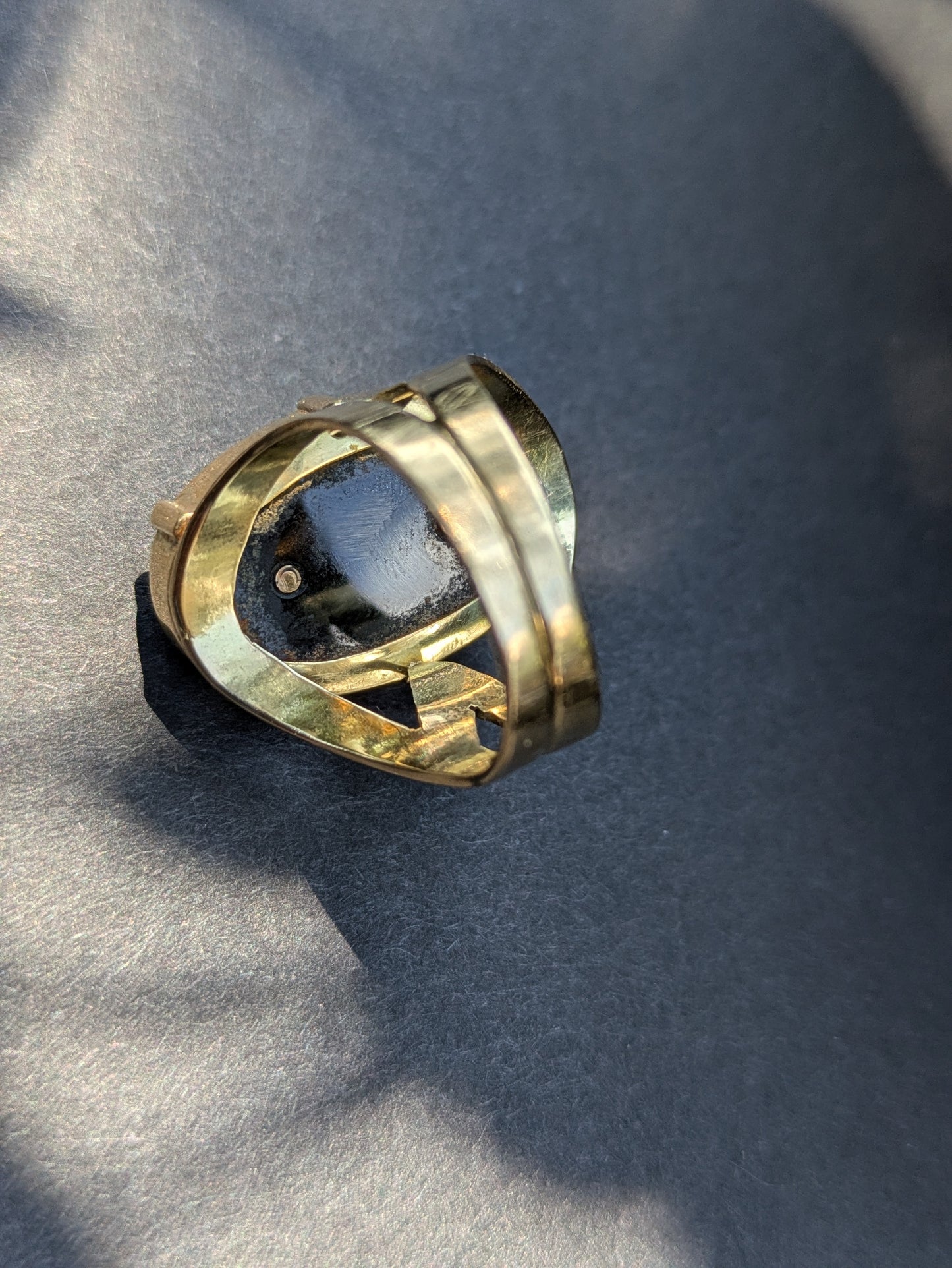 14k Onyx Wheat Shaft Ring with Pearl