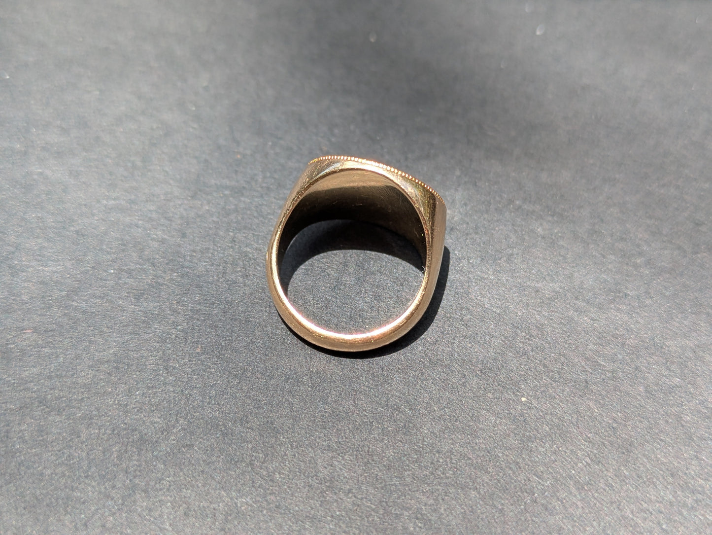 French Napoleanic Coin Set Ring Signet Ring with 22k and 14k