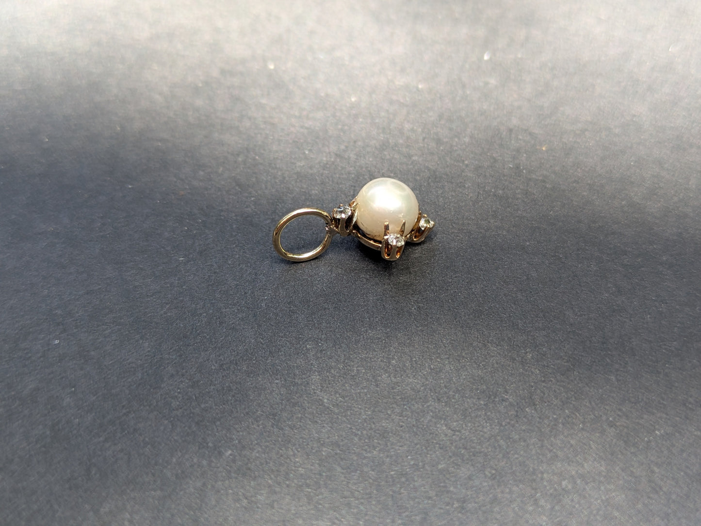 14k Conversion Charm with Natural Pearl and 4 Diamonds