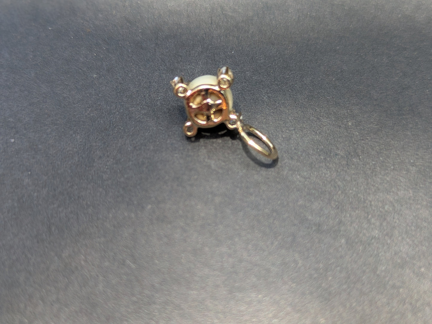 14k Conversion Charm with Natural Pearl and 4 Diamonds