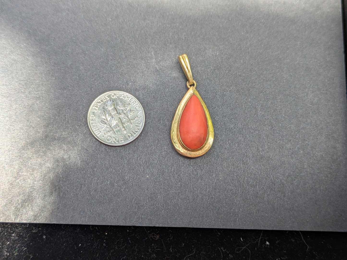 1920's 14k Dutch Coral Pendant