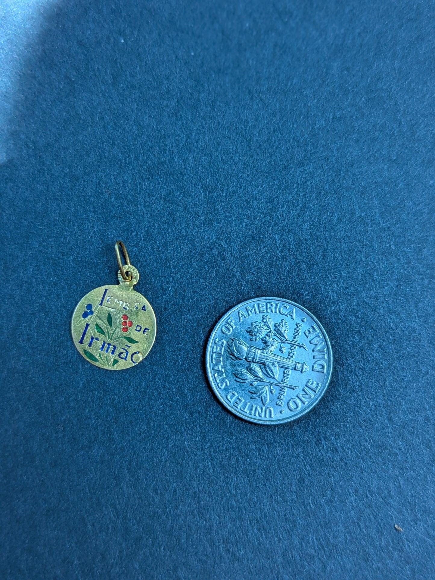 Portuguese 18k Enamel Love Token Charm