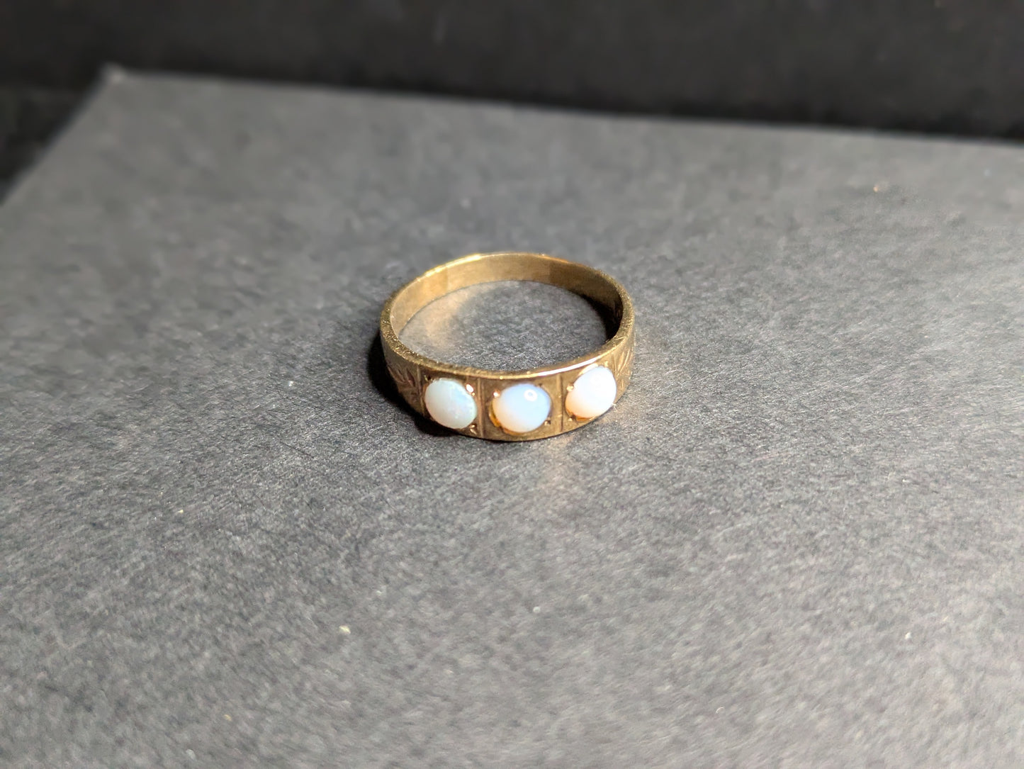 Art Deco 14k 3 Opal Ring