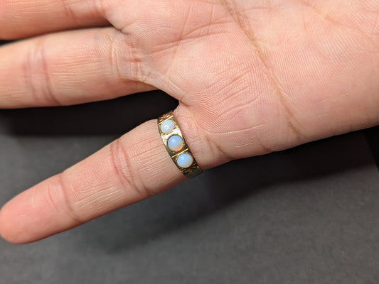 Art Deco 14k 3 Opal Ring