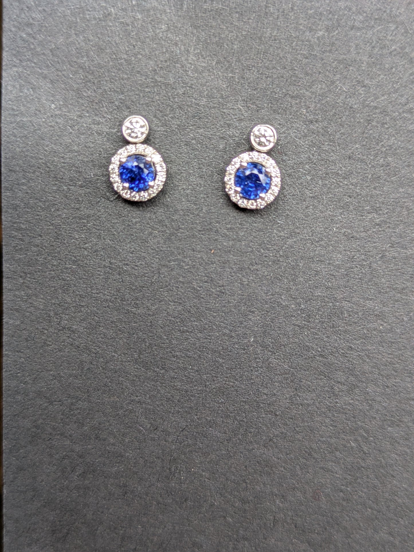 18k Sapphire and Diamond Stud Earrings