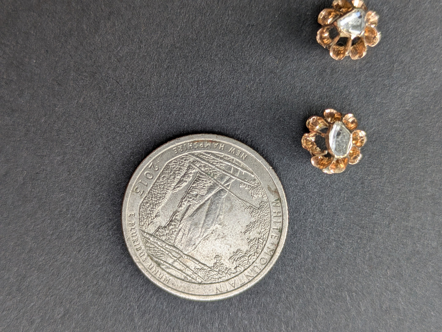 14k Rose Cut Diamond Earrings