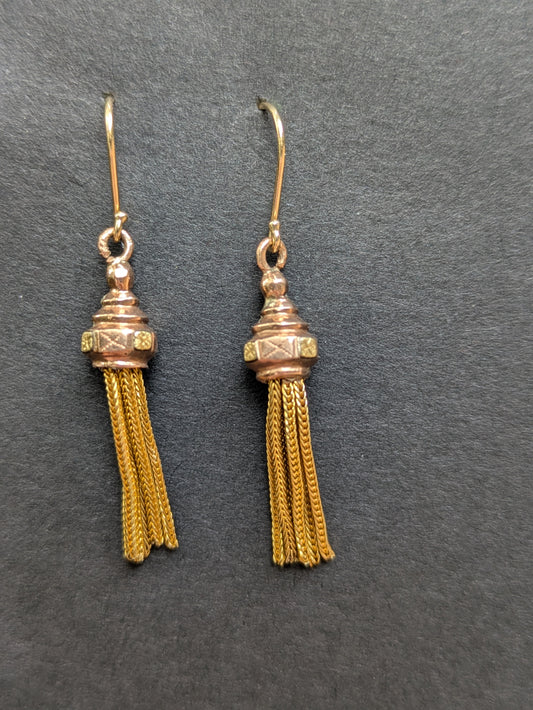 Victorian 14k Tassel Earrings with Replacement Wires