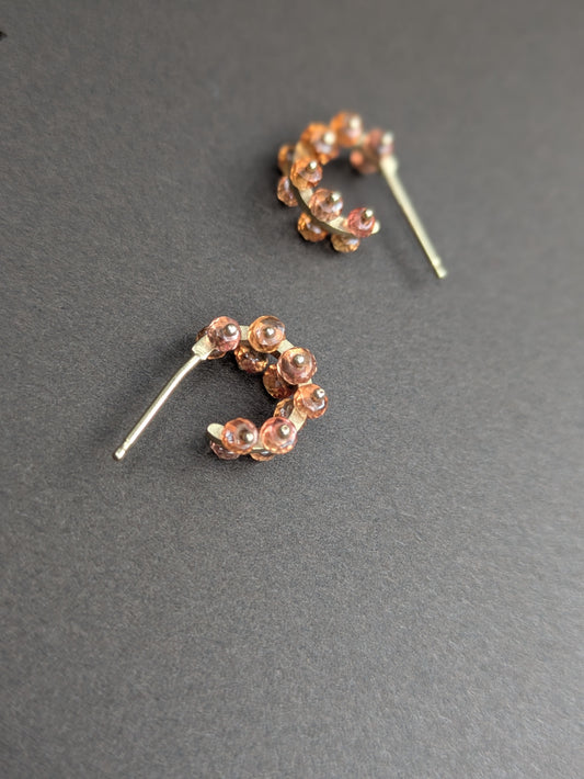 14k Citrine Huggie Earrings