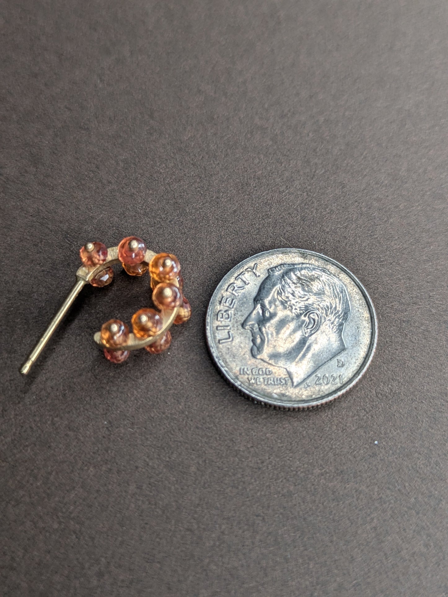 14k Citrine Huggie Earrings