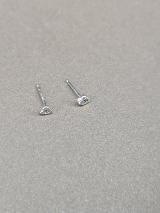 Small Diamond Heart Earrings