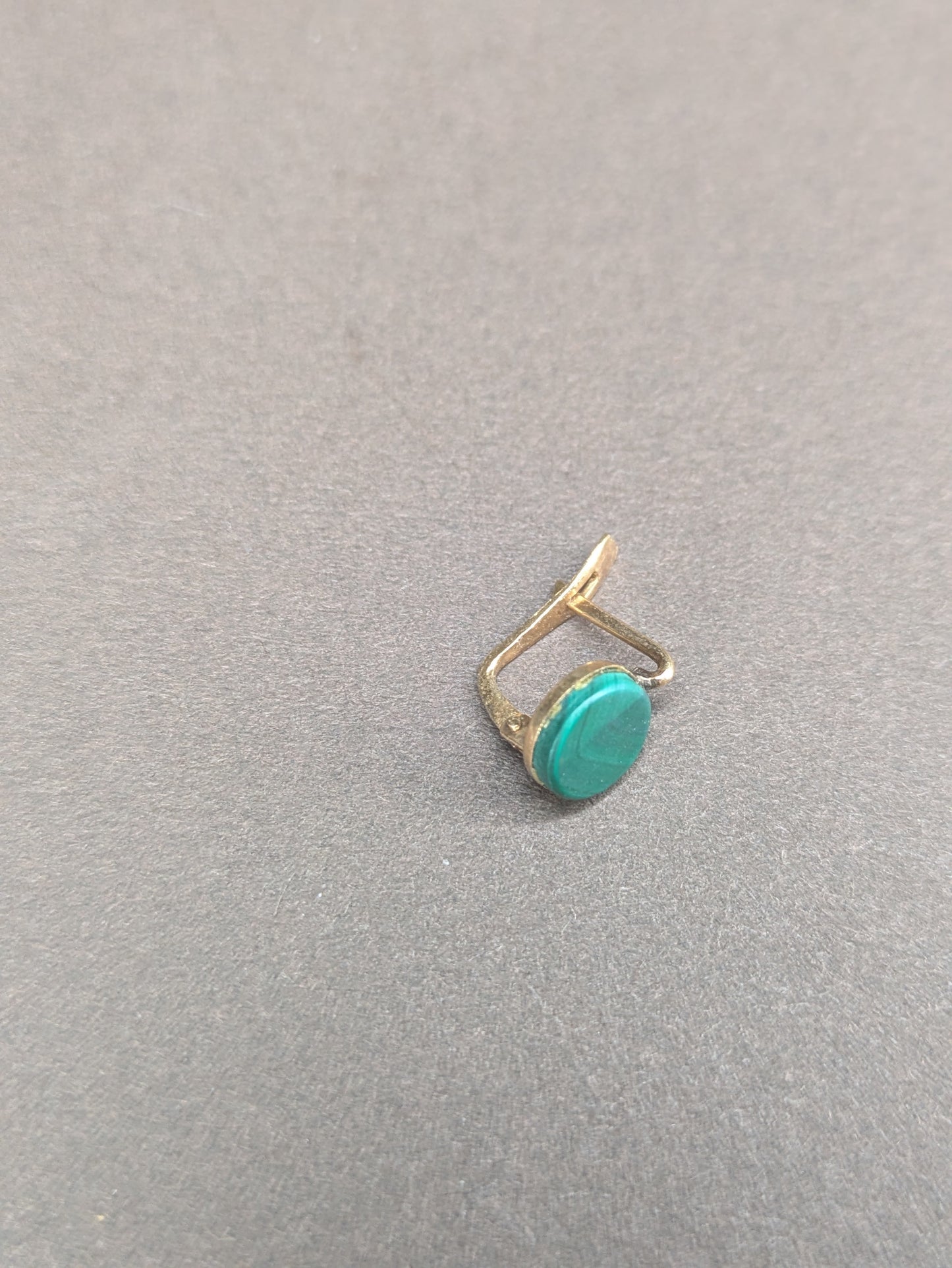 14k German Leverback Earrings with Malachite