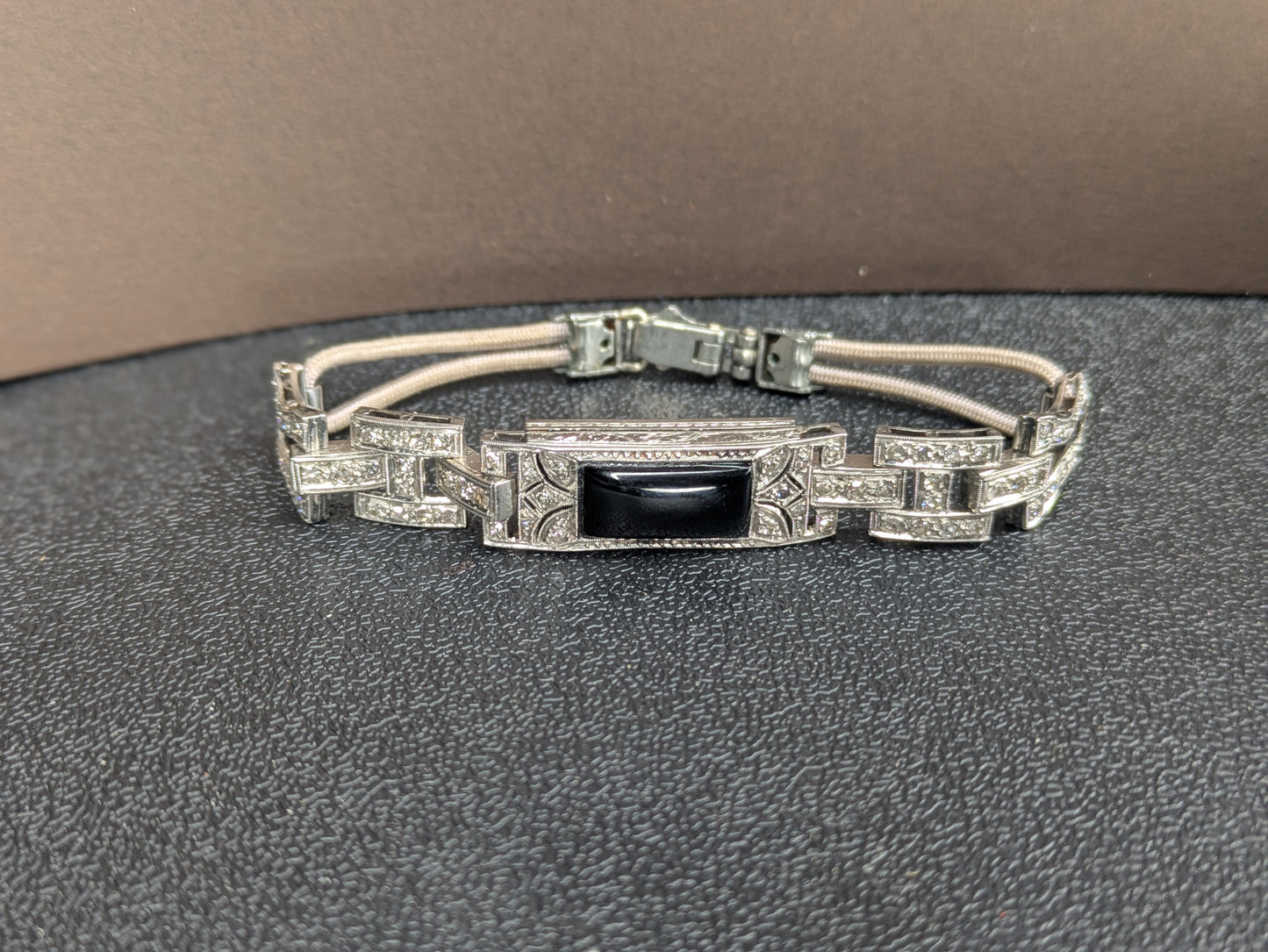 Platinum, Diamond and Onyx Bracelet