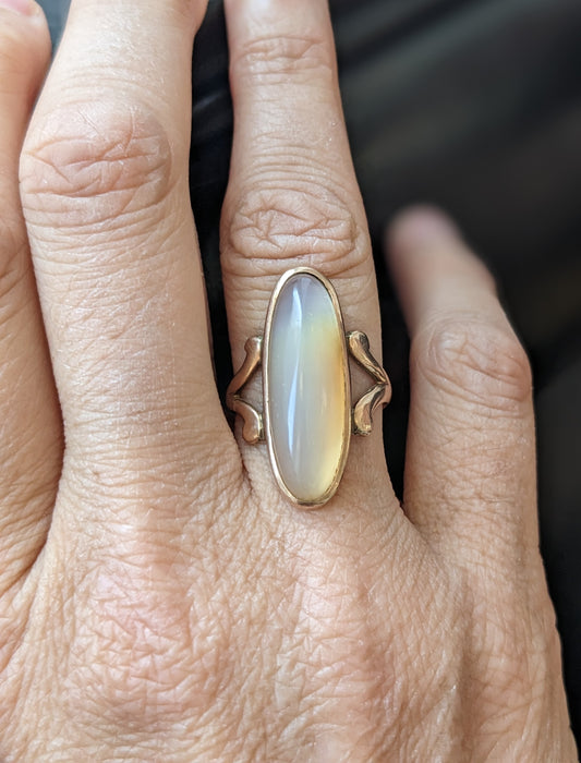 Moonstone rose gold 12k ring