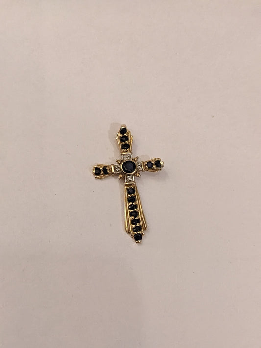 9k diamond and sapphire cross