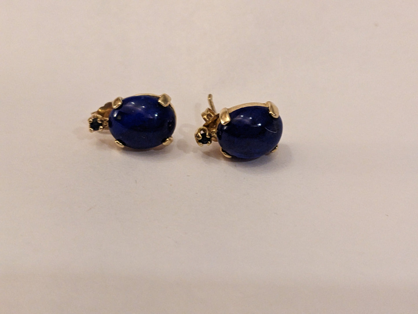 Lapis and sapphire stud earrings