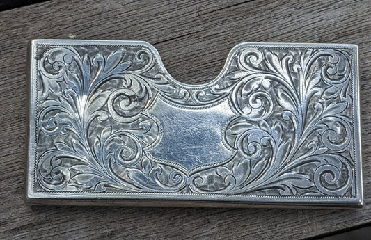 Engraved sterling card case