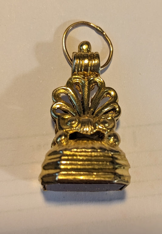 9k Decorative Fob with Gold Stone Charm