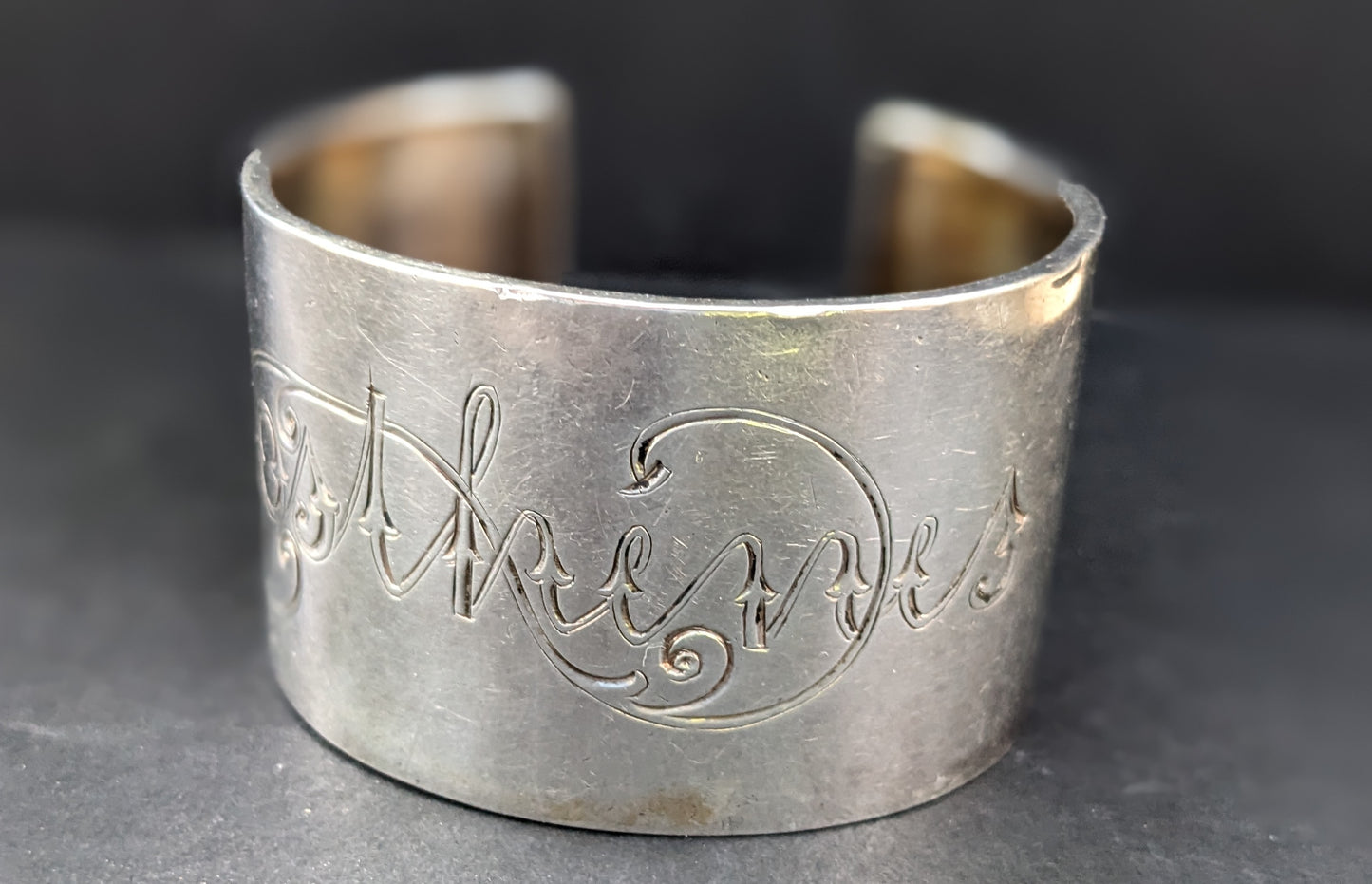 1900s Sterling Engraved Cuff