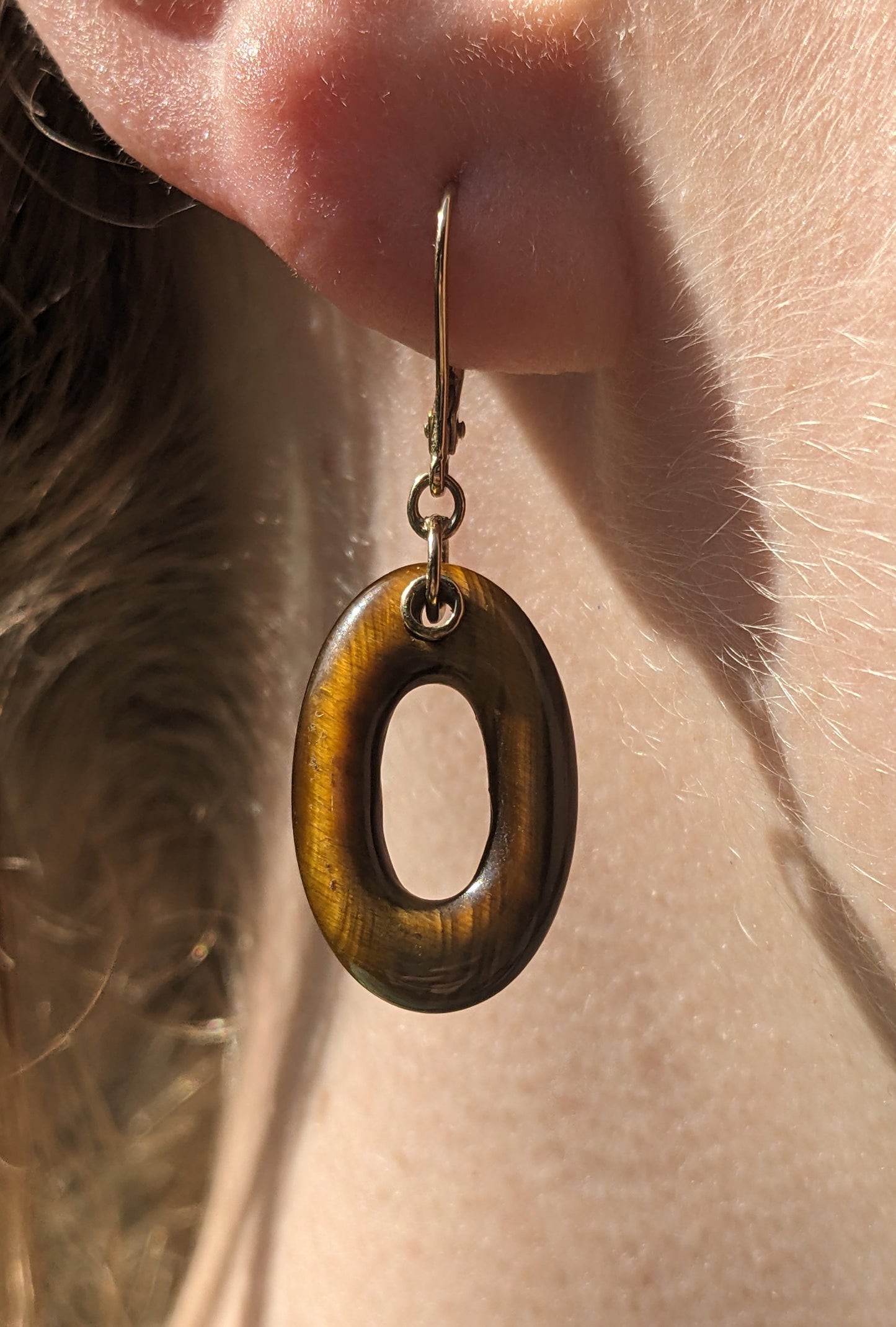 9k Tiger Eye Earrings