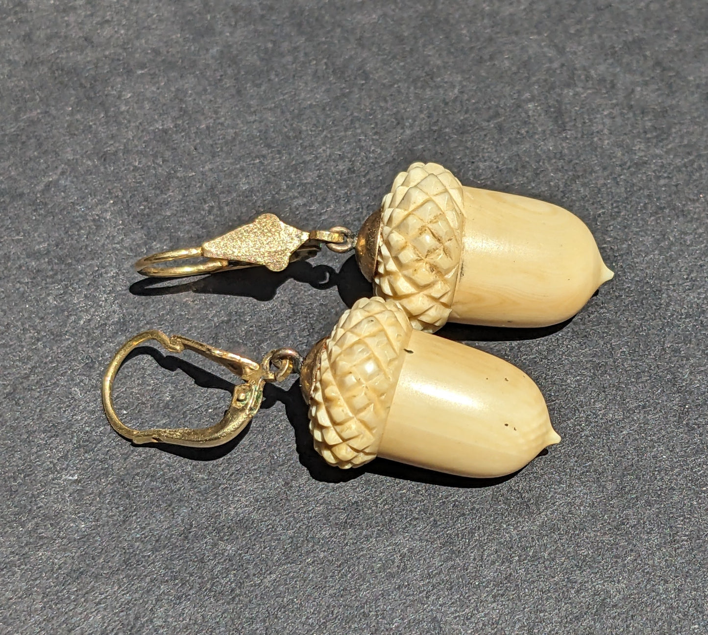 1880's Ivory Acorn Earrings