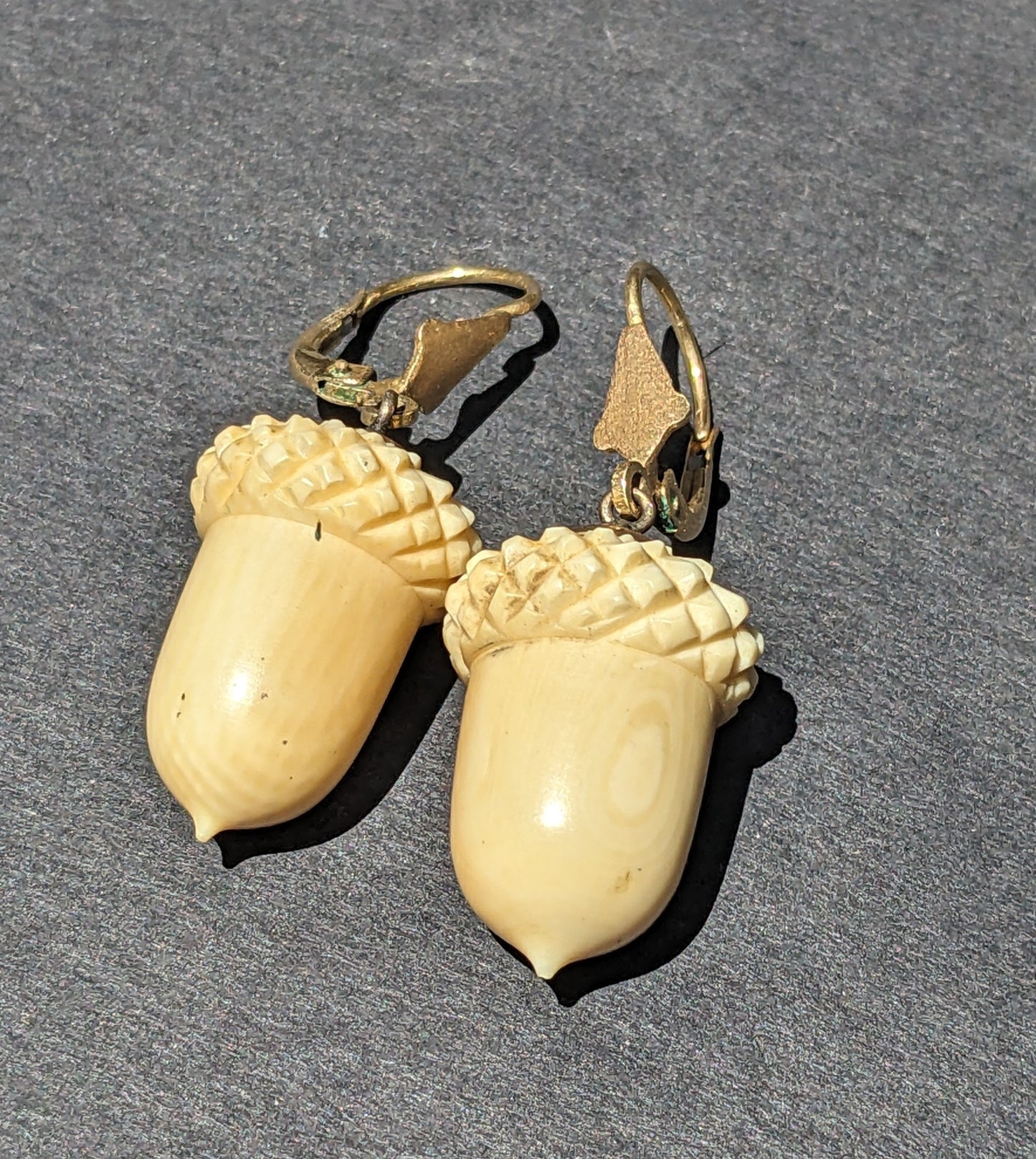 1880's Ivory Acorn Earrings