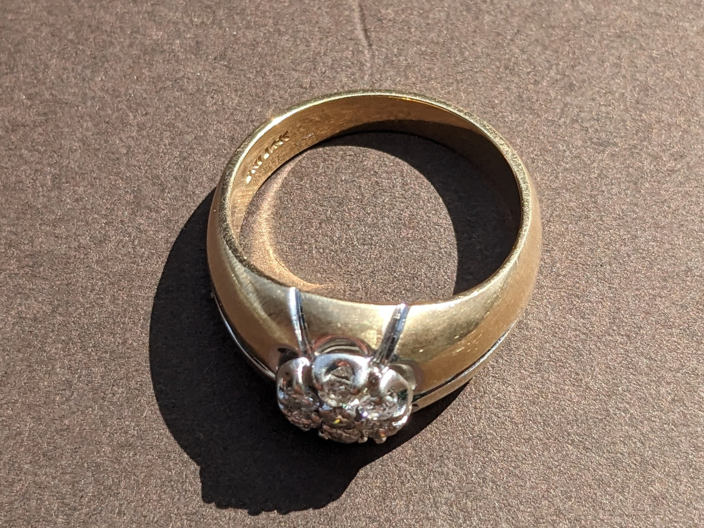 14k Gold Diamond Cluster Ring