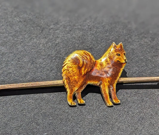 English enamel Chow Chow brooch