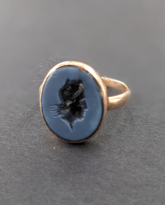 Hardstone Intaglio Gold Ring