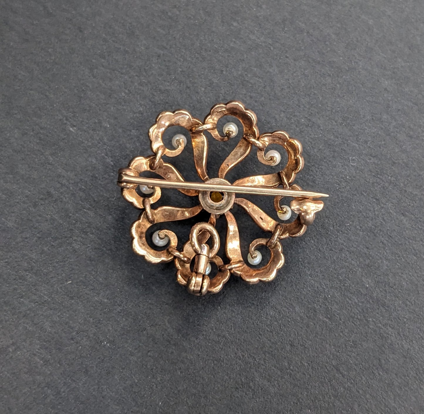 14k Gold and All Pearl Starburst Pin/Pendant