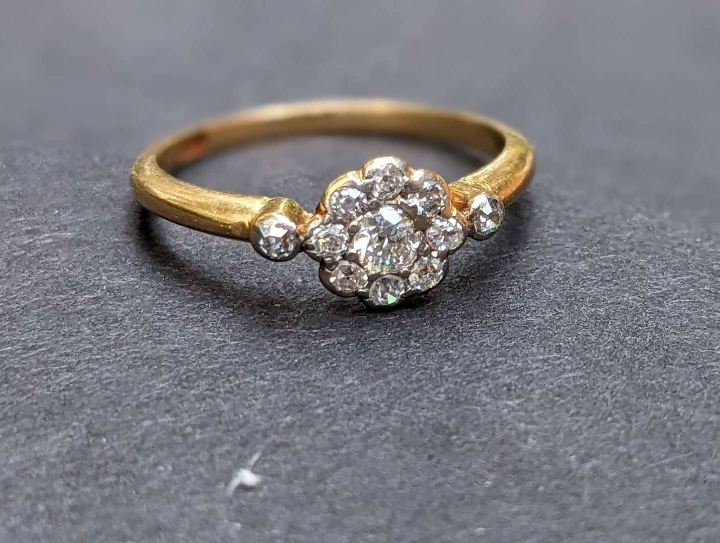 18k Gold and OEC Diamond Cluster Ring