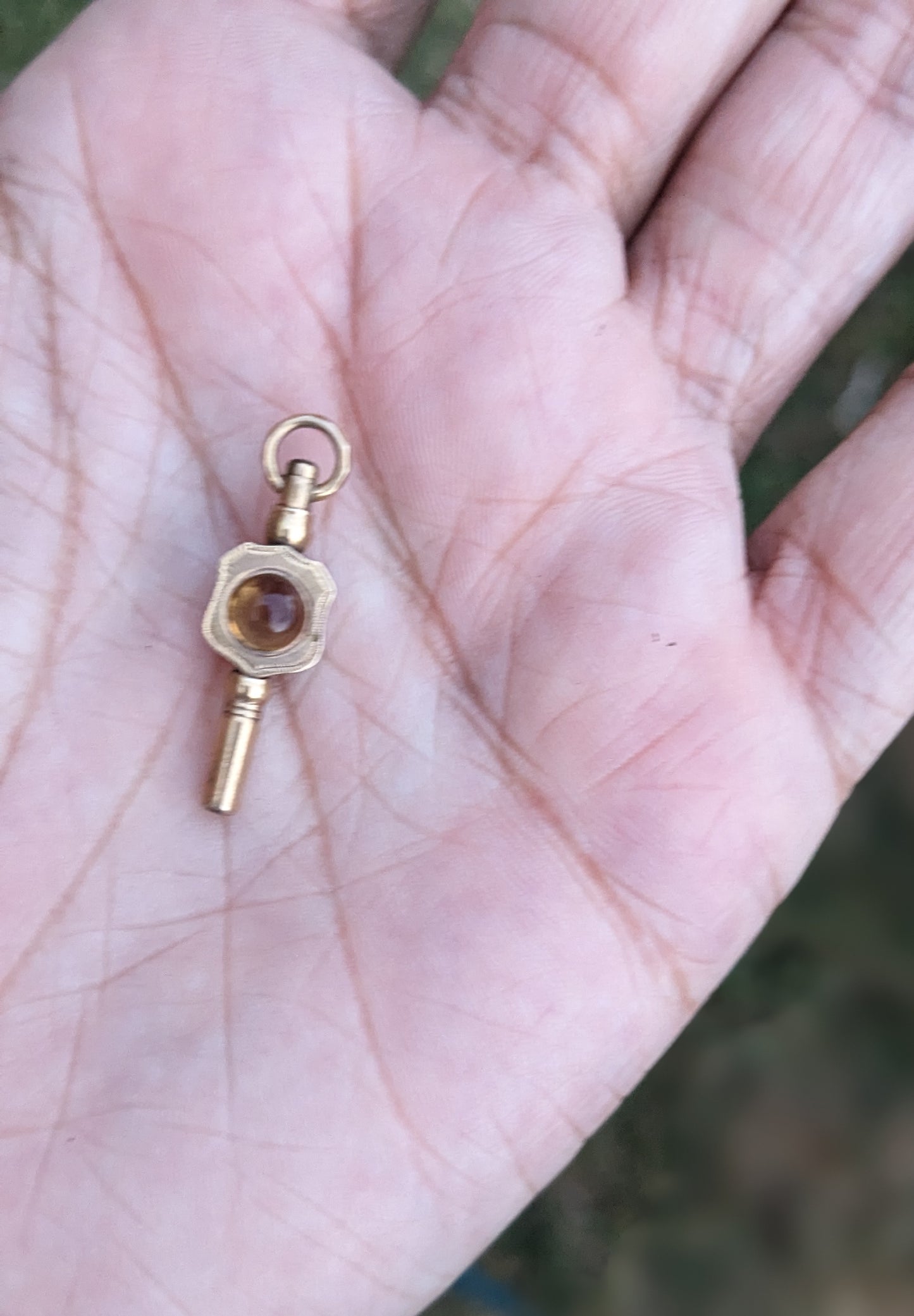 10k Gold and Citrine Watch Key Charm