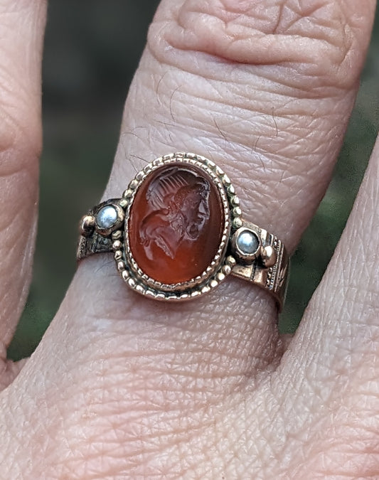 Intaglio Carnelian ring