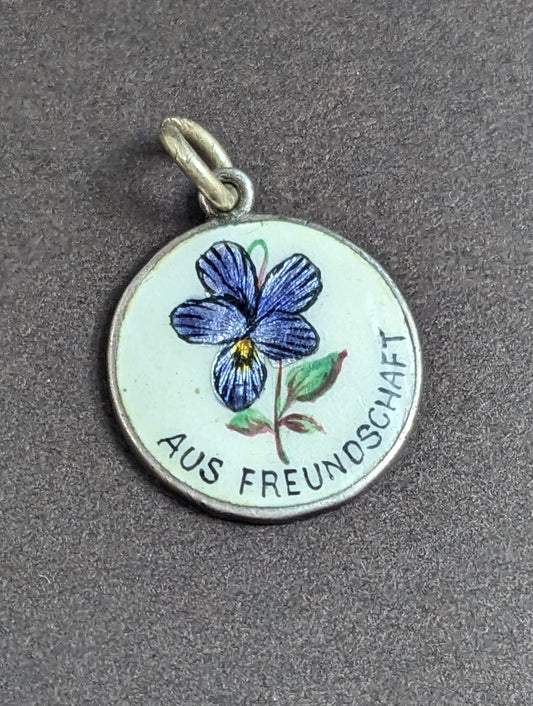 German and Sterling Iris Pendant