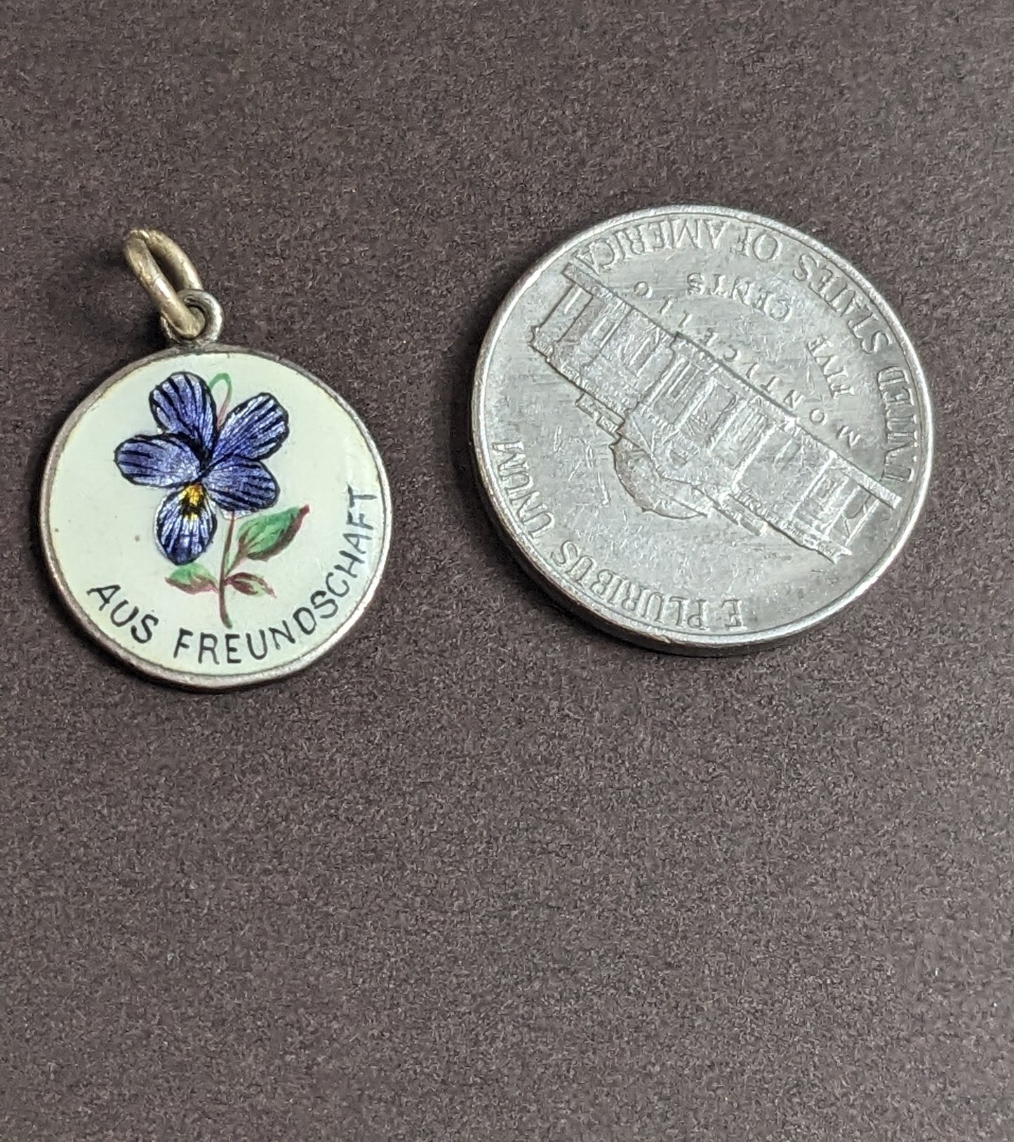 German and Sterling Iris Pendant