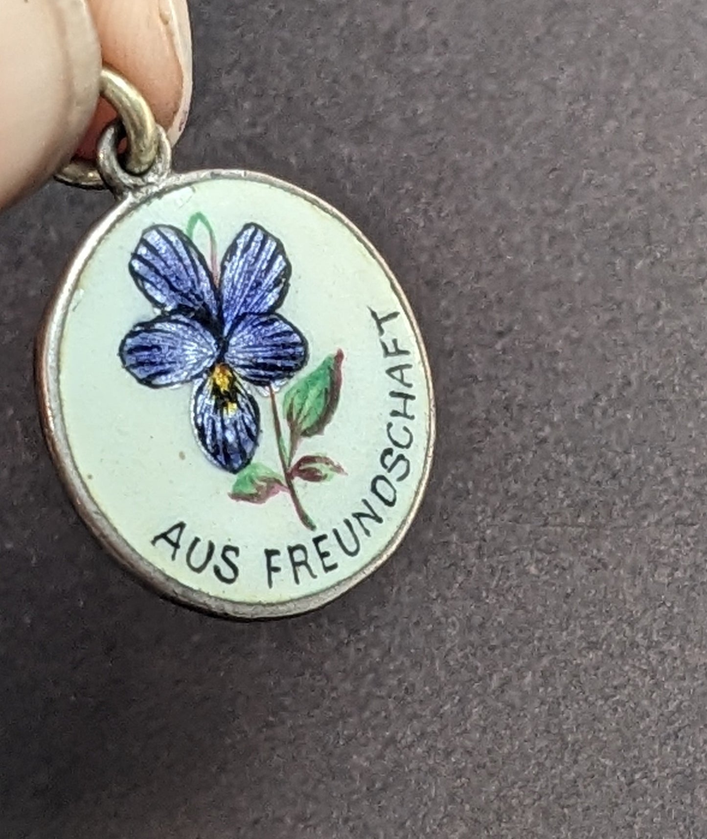 German and Sterling Iris Pendant