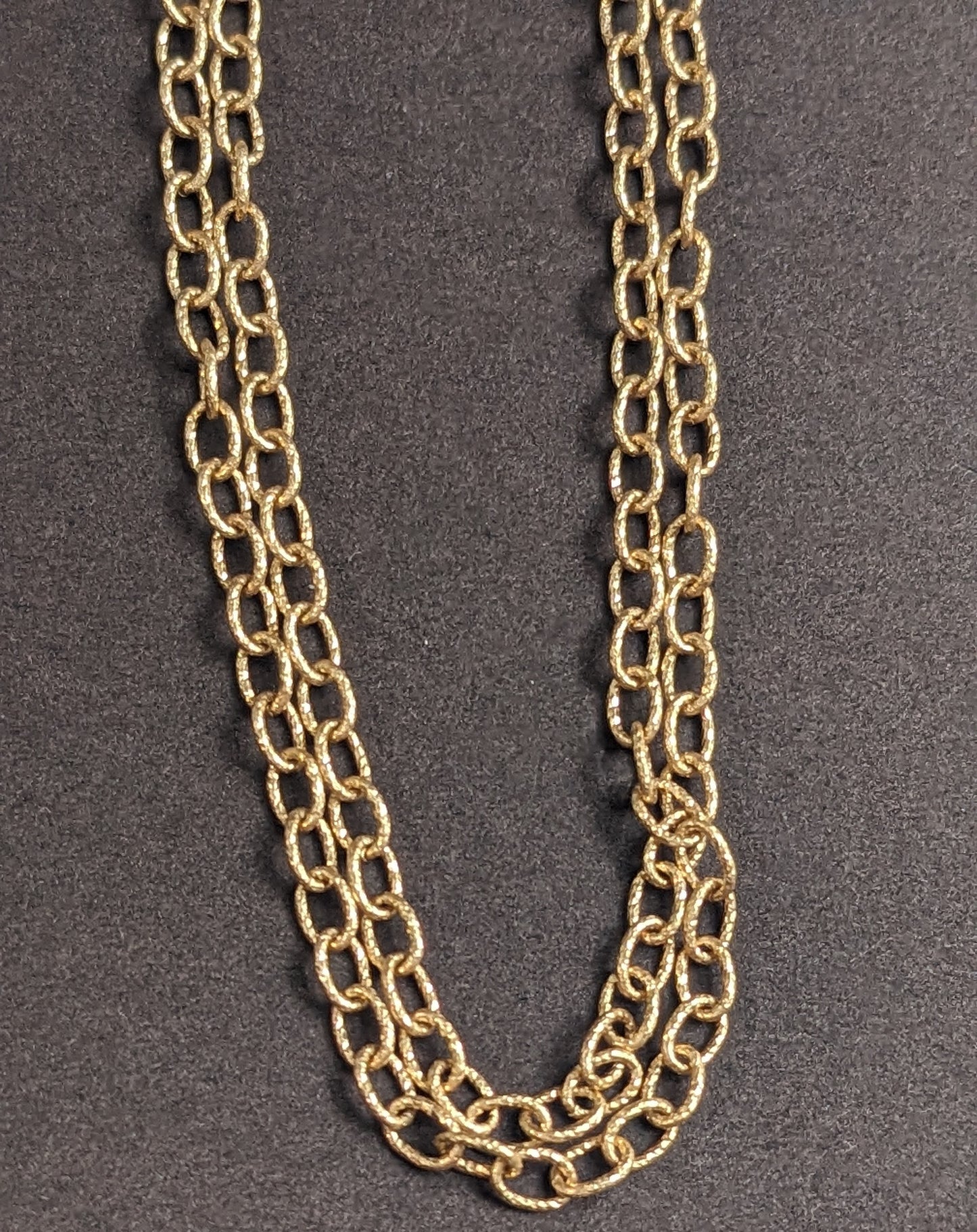 16 inch oval link modern yellow gold chain