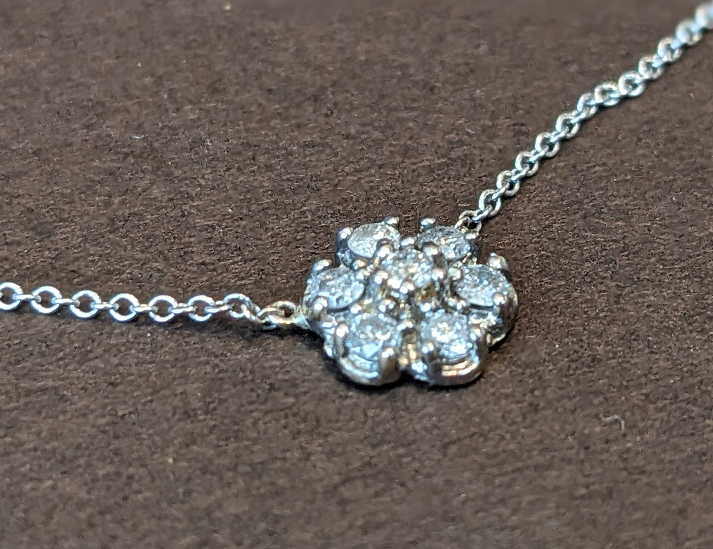 14k Diamond Cluster Necklace