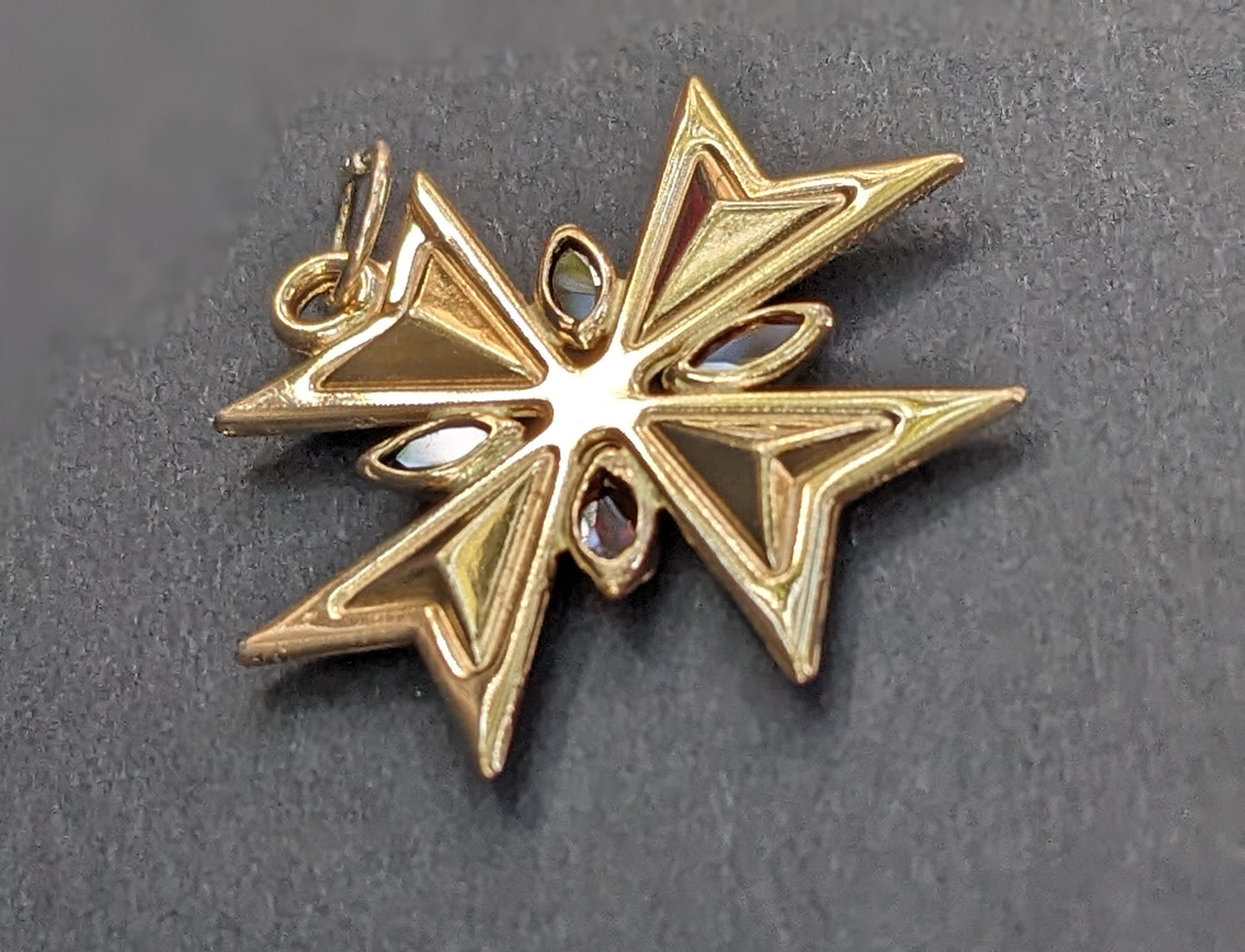 18k Maltese Cross pendant with citrines