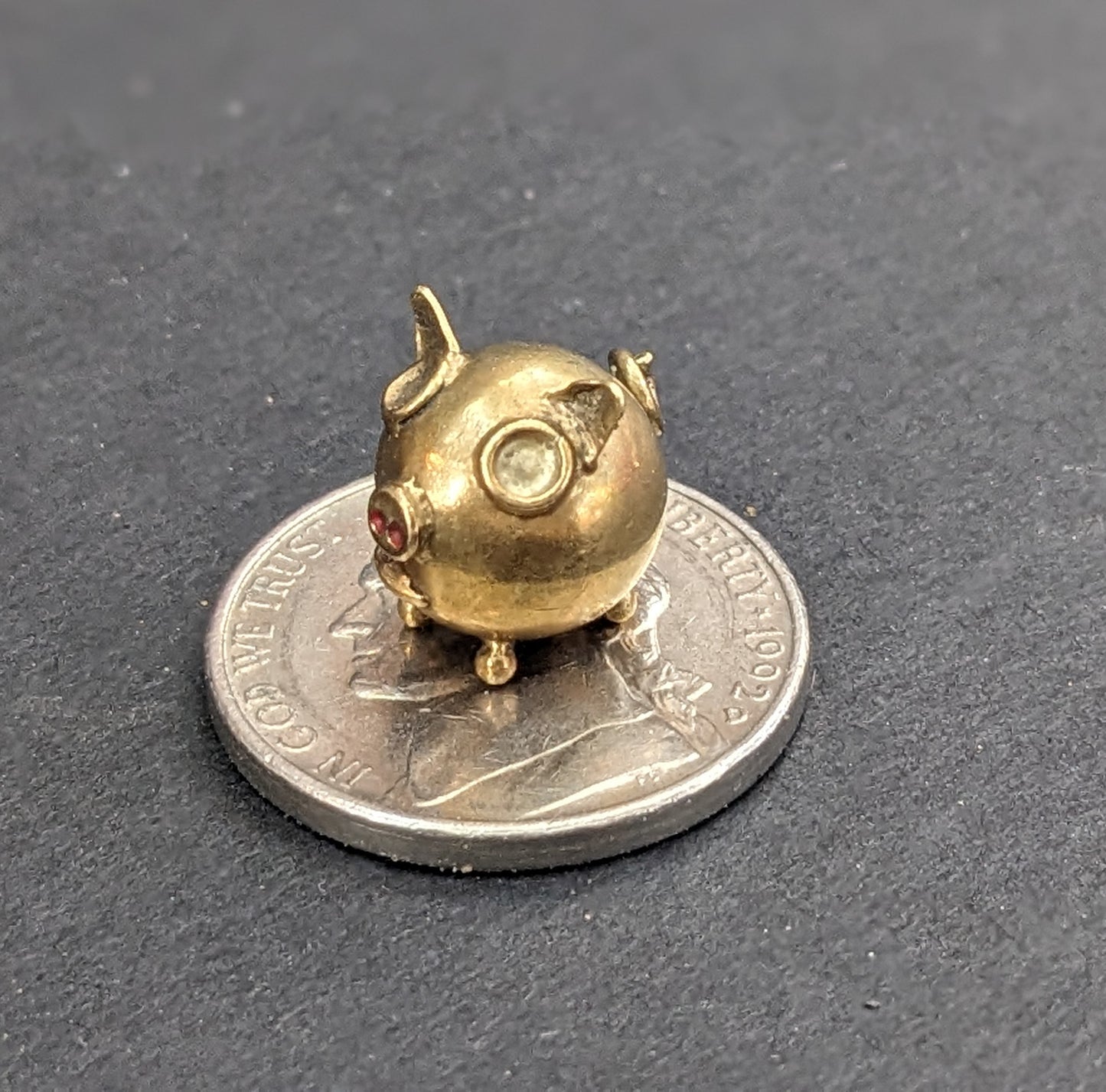 Tiny 14k Piggy Bank Charm