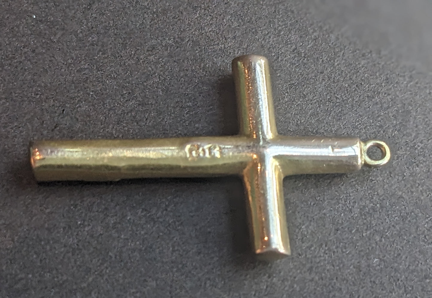 19th Century Gold 9k Connemara Marble Cross Pendant