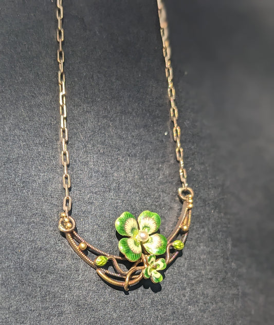 Enamel Shamrock Necklace