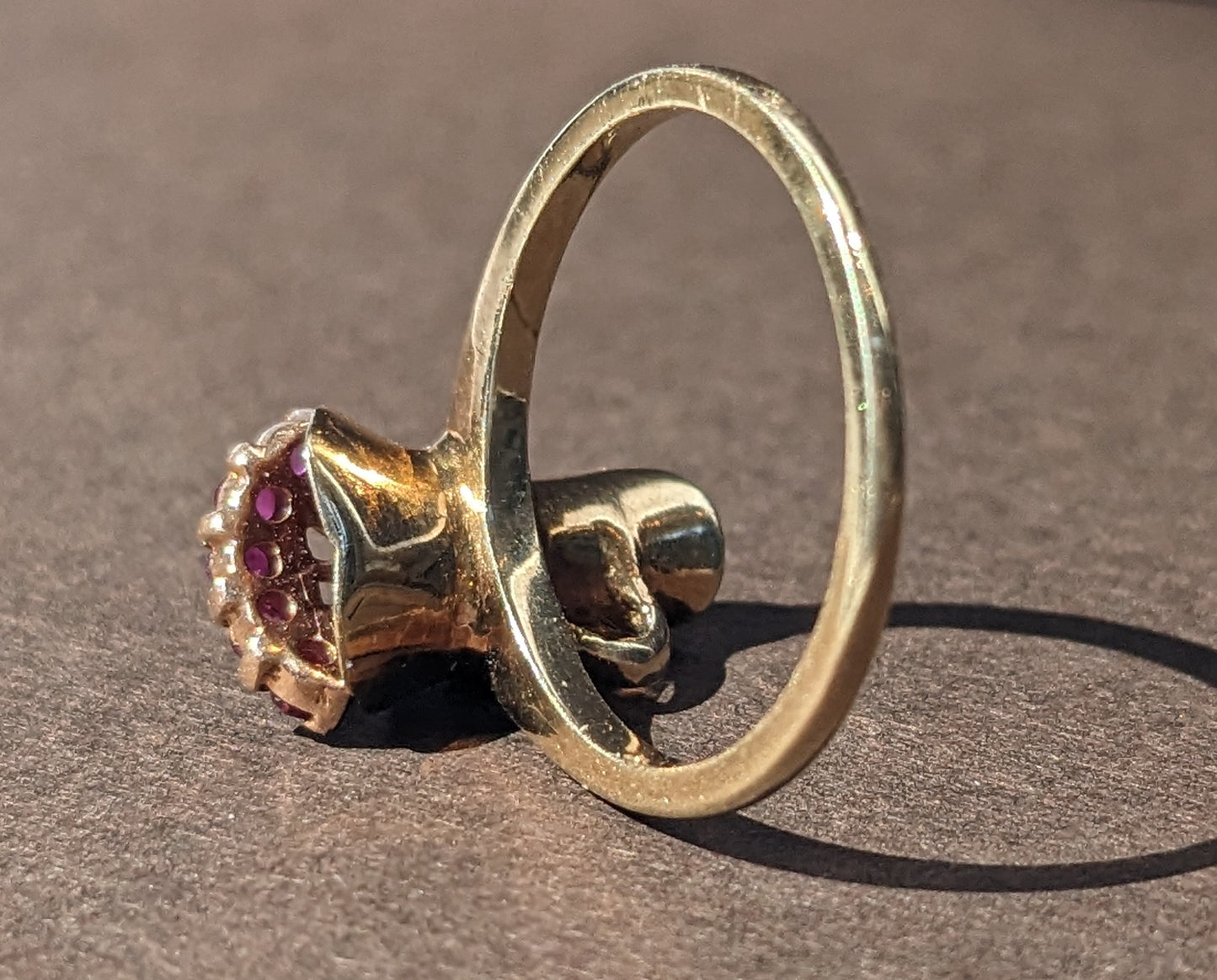 1940s Bill Blass, Diamond, and Ruby Bouquet Ring