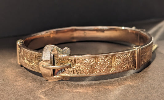 Victorian 9k buckle bangle